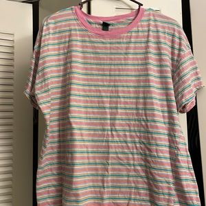 Wild fable multi color stripe short sleeve medium tshirt